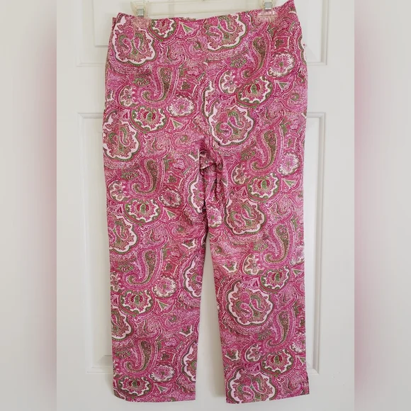 Talbots Preppy Paisley Cropped Pants - Picture 4 of 8